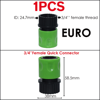 Polegada rápida plástica dos acessórios 1/2 do adaptador da mangueira do conector da torneira da mangueira da água do jardim 3/4 de polegada