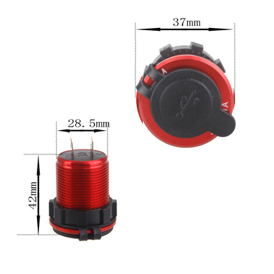 Soquete de poder duplo 4.8A do adaptador da tomada do carregador de USB para o auto navio 12-24V impermeável do caminhão da motocicleta