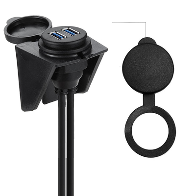 Homem portuário duplo do adaptador da doca de USB 3,0 nivelados da montagem do painel do painel do carro ao cabo de extensão fêmea