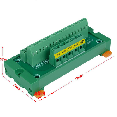 Fonte da fonte de alimentação da C.C. 24V 8V 12V 5V que prende a placa da fuga dos blocos de terminais do divisor da distribuição