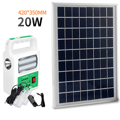 Lâmpada portátil do diodo emissor de luz do painel 2 do banco das energias solares com sistema de iluminação da emergência do carregador de bateria do cabo de USB