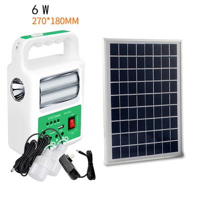 Lâmpada portátil do diodo emissor de luz do painel 2 do banco das energias solares com sistema de iluminação da emergência do carregador de bateria do cabo de USB
