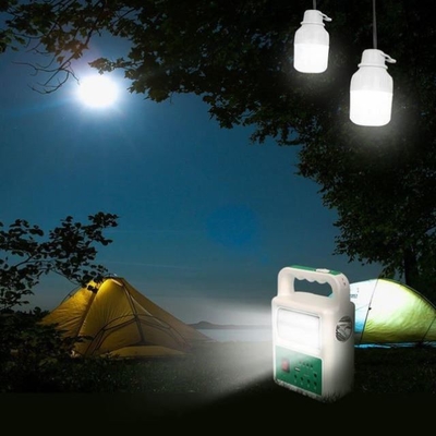 Lâmpada portátil do diodo emissor de luz do painel 2 do banco das energias solares com sistema de iluminação da emergência do carregador de bateria do cabo de USB