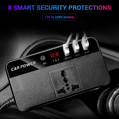 C.C. 24V 12V do inversor do carro do caminhão 200W à estação rápida da carga de USB do adaptador do carregador do poder do conversor da C.A. 220V