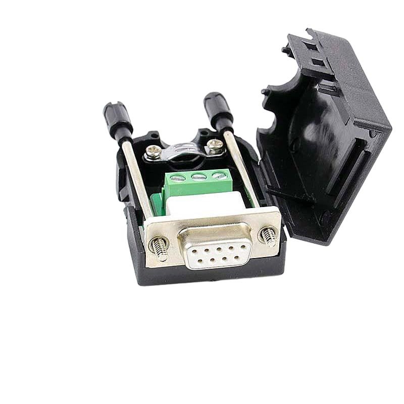 D Sub DB9 (2 3 5) RS232 Conectores de porta serial para blocos de terminais de 3 pinos Adaptador