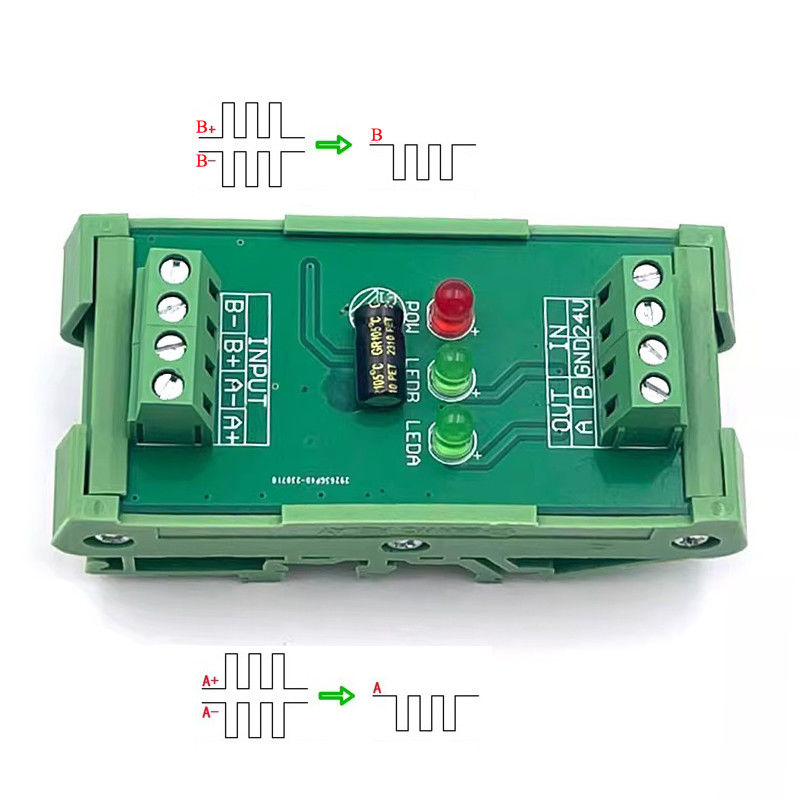 DC24V 2 Ways Converter Servo Encoder Diferencial 5V TTL para colector de sinais HTL 24V