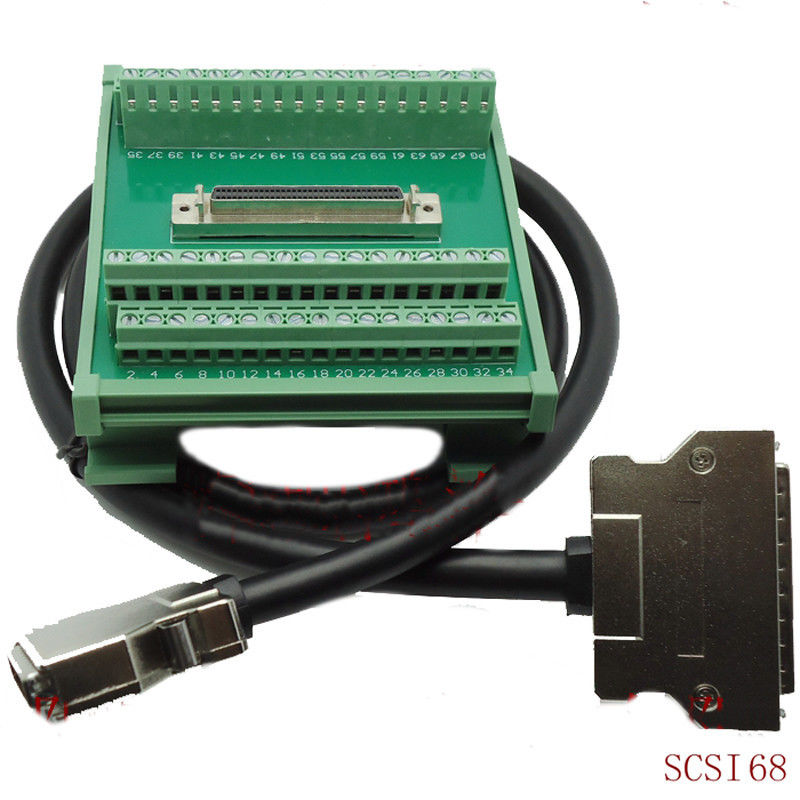 Trilho do RUÍDO de SCSI 68 Pin Connector que monta o adaptador dos blocos de terminais com cabo de 1 medidor