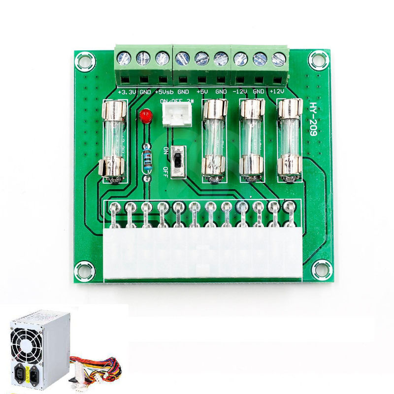 Placa +3.3V +5V -12V +12V +5V da fuga dos blocos de terminais da distribuição da fonte de alimentação de DC do computador ATX