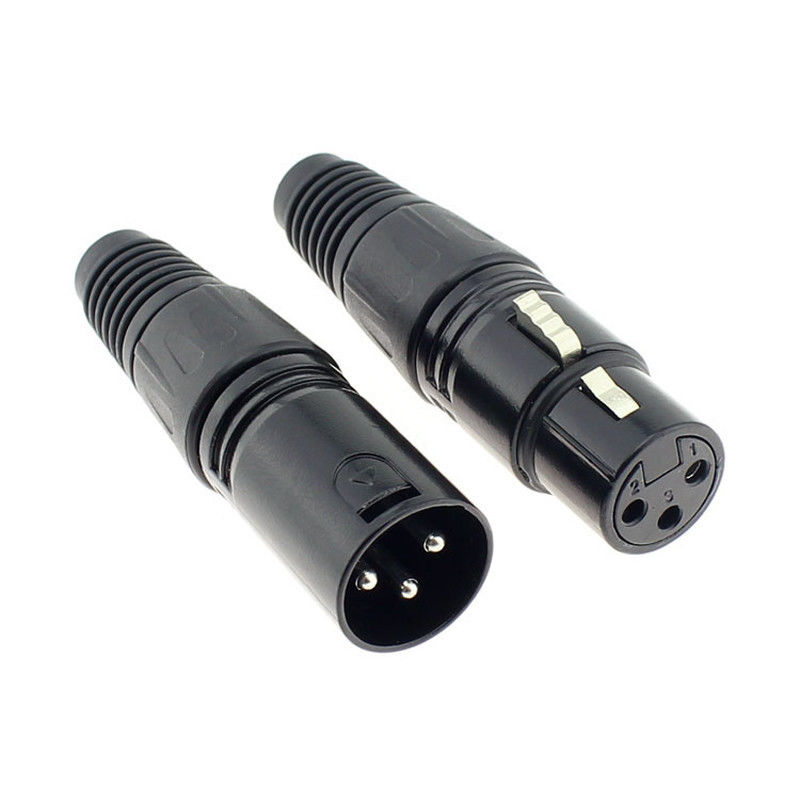 3 tomada audio Jack Male Female Coupling Connector MIC Adapter do microfone dos pinos XLR