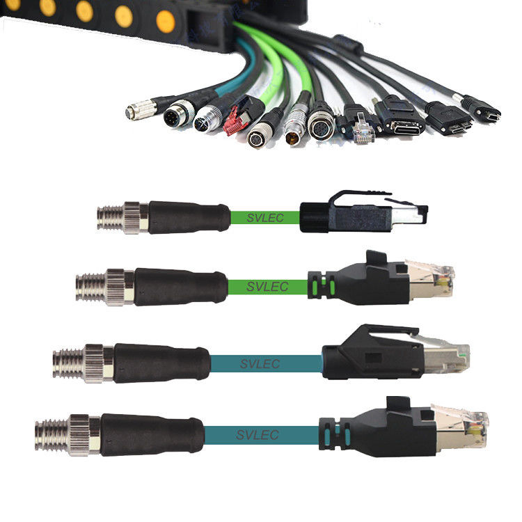 Cabo de corrente flexível M12 do arrasto ao Turnkey das cablagens do cabo Cat6 da rede Ethernet do conector da tomada RJ45