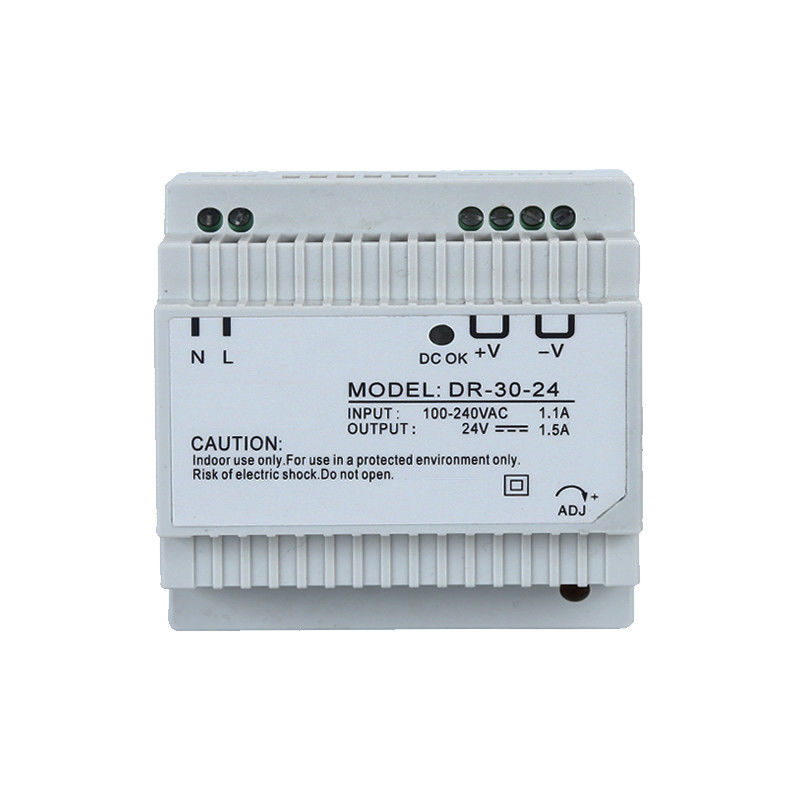 Fonte de alimentação do modo do interruptor do trilho do ruído da saída da C.C. de DR-30-24 24W 24V 1.5A