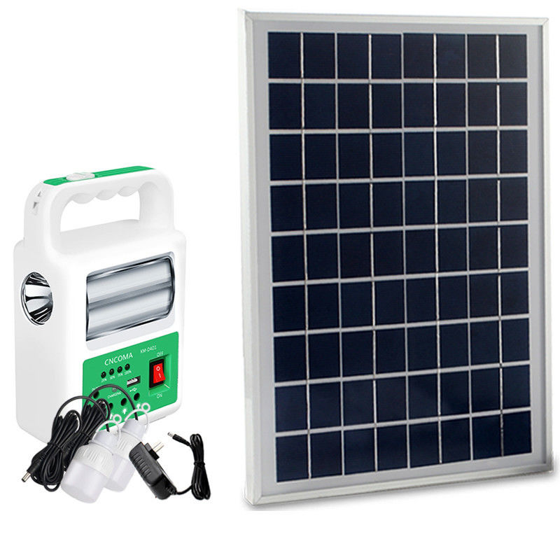 Lâmpada portátil do diodo emissor de luz do painel 2 do banco das energias solares com sistema de iluminação da emergência do carregador de bateria do cabo de USB