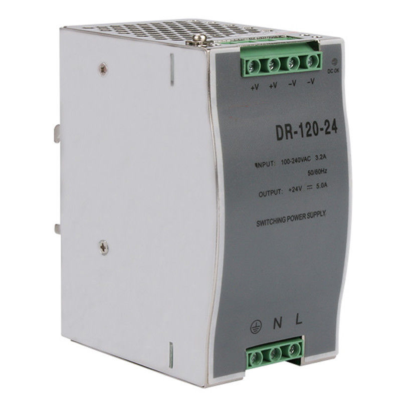 Fonte de alimentação do modo do interruptor do trilho do ruído da saída da C.C. de DR-120-24 75W 24V 5A