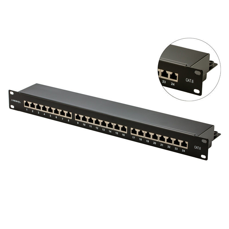 24 polegadas Rackmount portuárias x 1U do painel de remendo Cat6 de Pacthpanel UTP RJ45 19