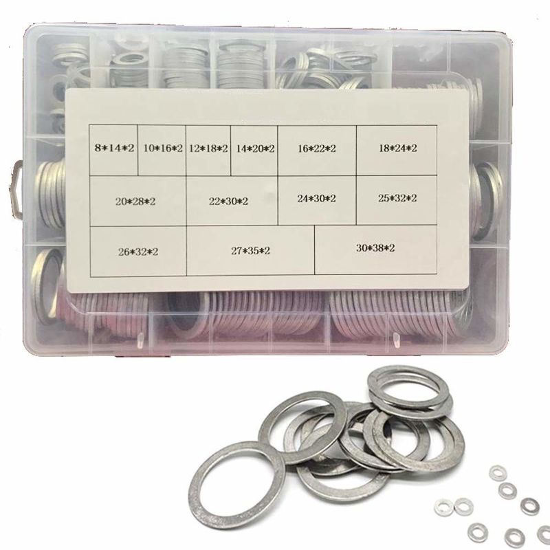 260pcs 13 faz sob medida o jogo liso de alumínio métrico da variedade das gaxetas de Ring Oil Drain Plug Washers