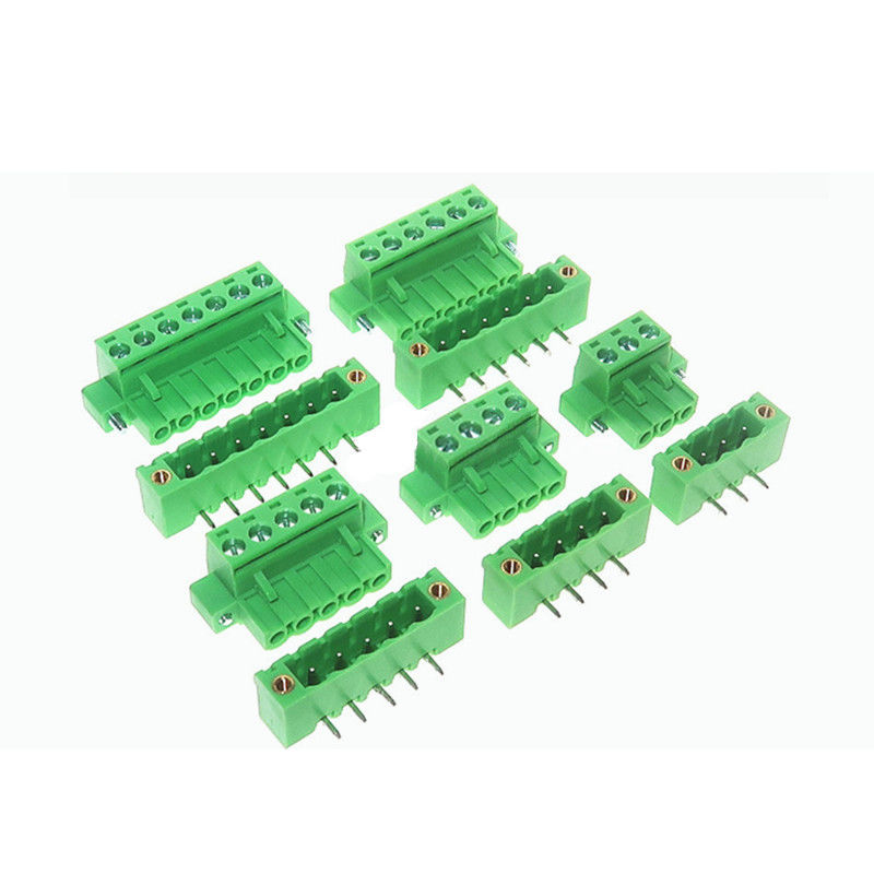 os blocos de terminais de encaixe do parafuso do PWB do passo de 5.08mm obstruem o ângulo direito Pin Header com flange
