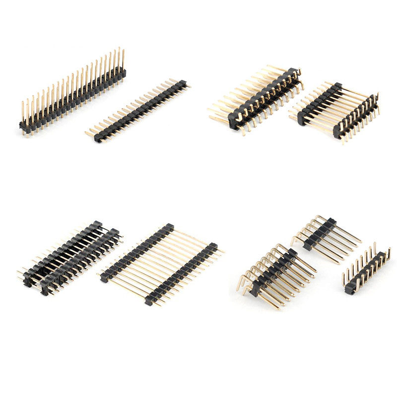 Do conector 2.54mm masculino do PWB SMT de Pin Header do ângulo do passo 1.27mm 2.0mm a única fileira tripla dupla personalizou
