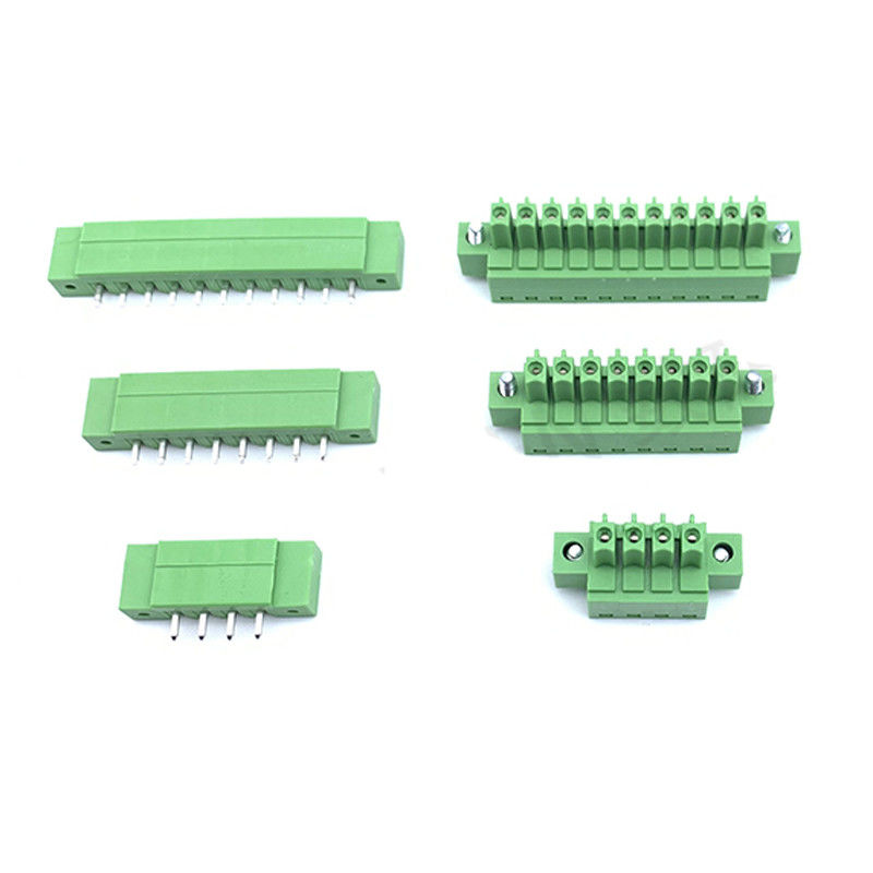 os blocos de terminais do parafuso do PWB do passo de 3.81mm obstruem + ângulo reto Pin Header com flange