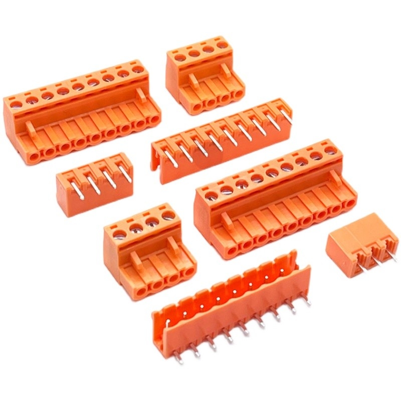 Os blocos de terminais Pluggable espaçando do parafuso do PWB da laranja 5.08mm obstruem + Pin Header Socket
