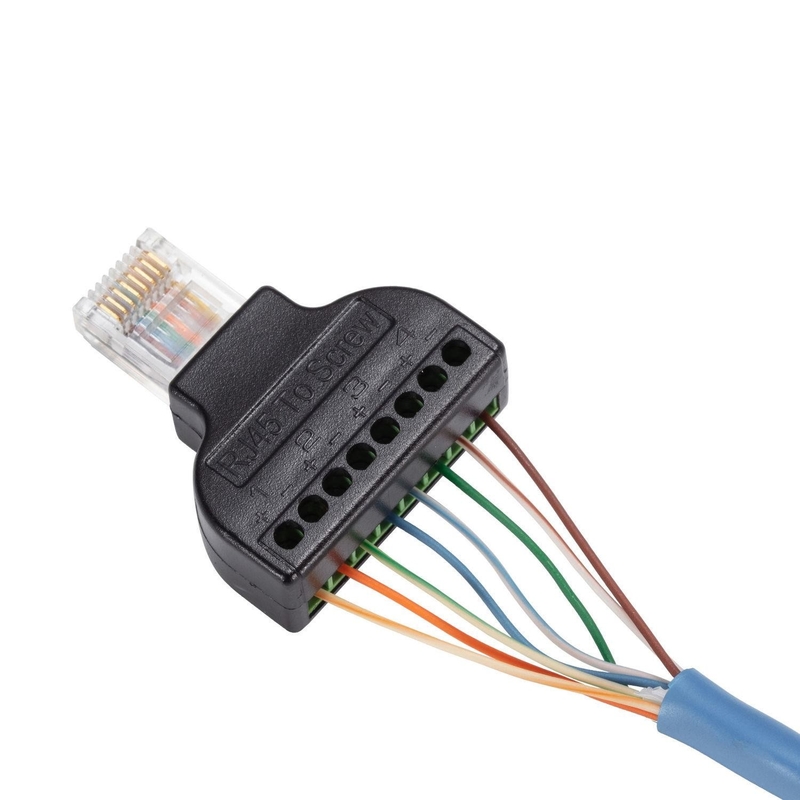 RJ45 homem 8P8C a 8 Pin Screw Terminal Block Adapter para a solução video do CCTV