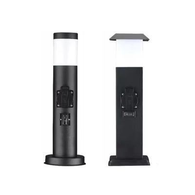 Conexões elétricas de aço inoxidável preto Saída de energia de jardim exterior LED Post Light Yard Stake