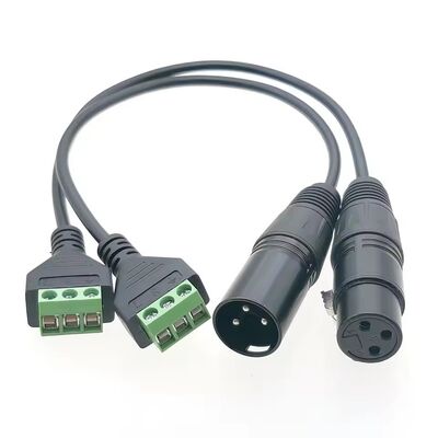 Adaptador de Plugue XLR Macho Fêmea para Terminais de Parafuso de 3 Pinos, Cabo de Plugue XLR de 30cm para Microfone, Mixer, Caixas de Som