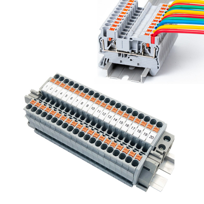 PT 2.5 Din Conector montado em trilho Kit de blocos terminais de prensagem de molas